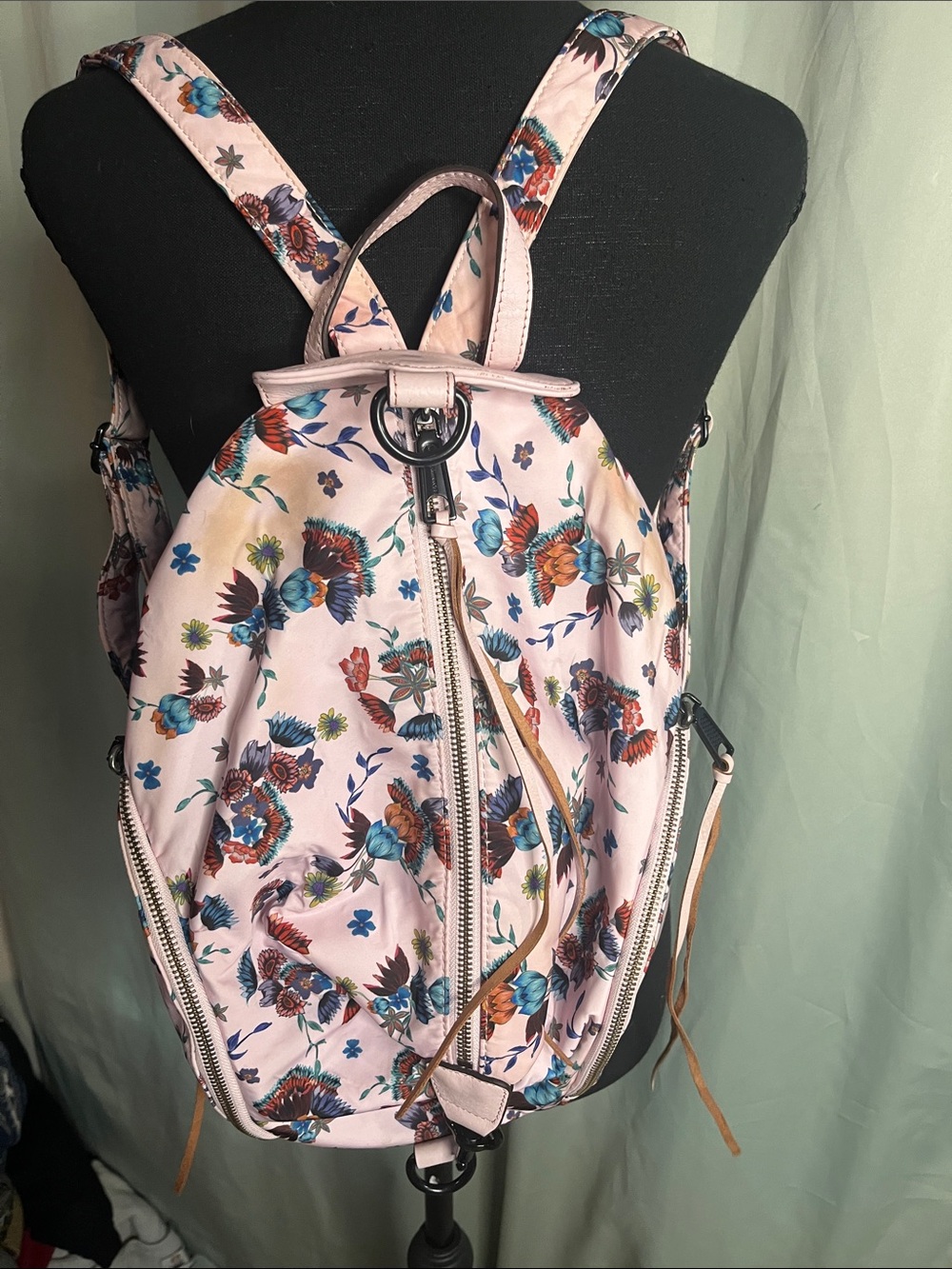 Rebecca Minkoff Pink Floral Backpack with Adjustable Straps